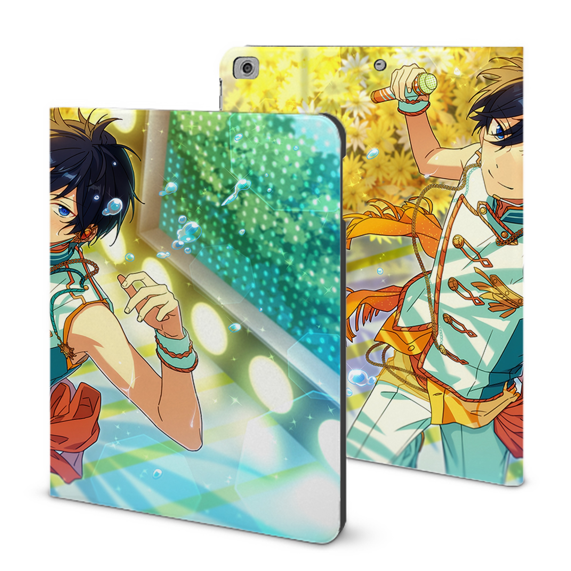 （画像用） あんさんぶるスターズ! Ensemble Stars IPad ケース ブック型 PUレザー TPU 耐衝撃 軽量 薄型 ペン収納なし 全面保護 IPad 各モデル対応
